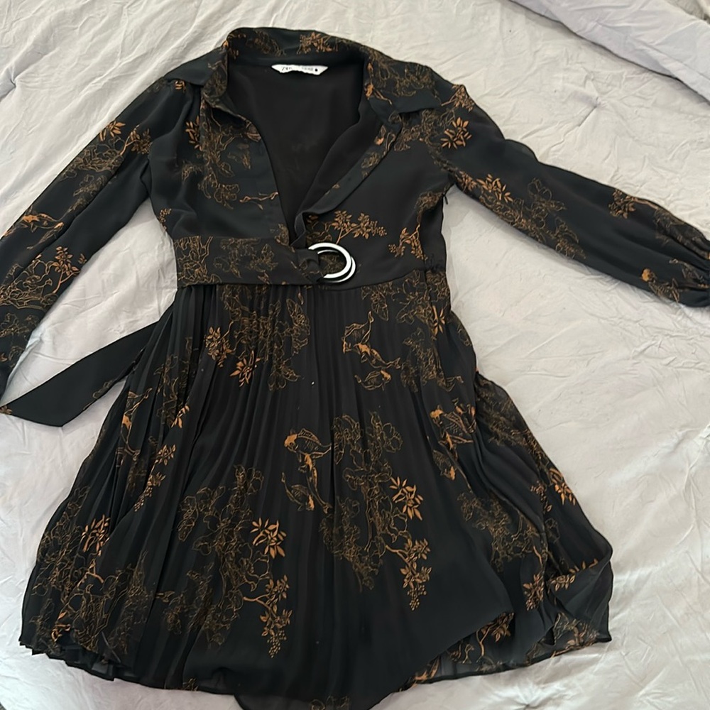 Zara Goldfish Pleated Collar Dress